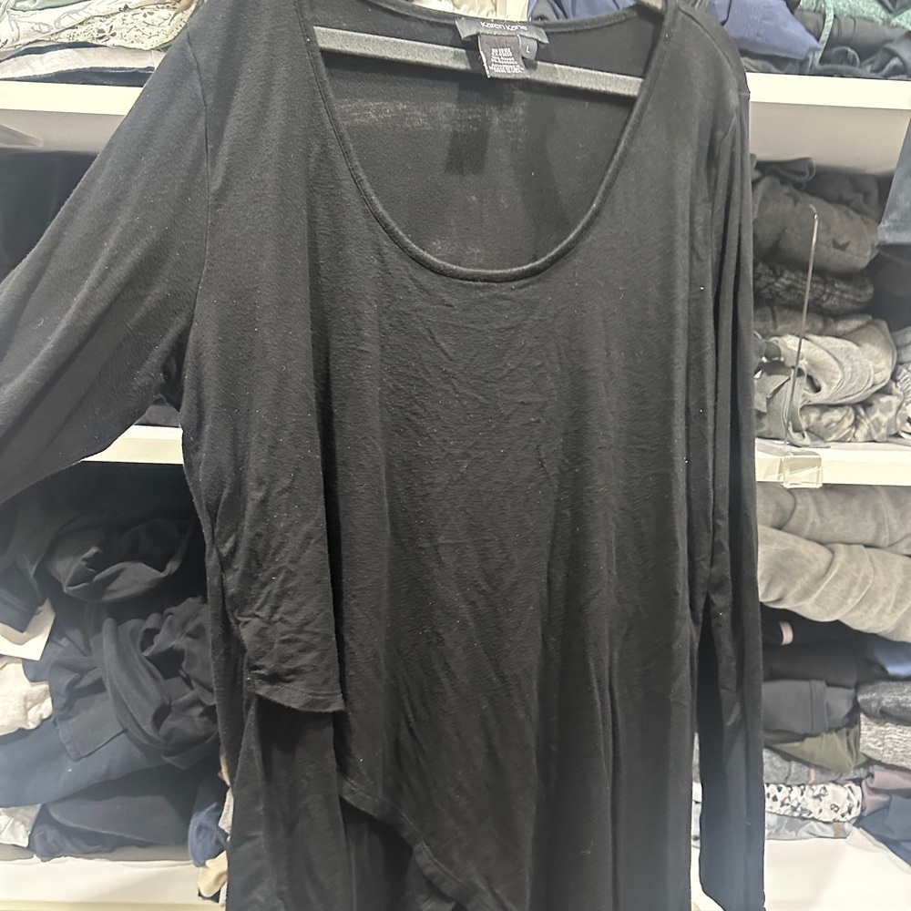 Karen Kane Black Women’s Scoop Neck Long Sleeve Top